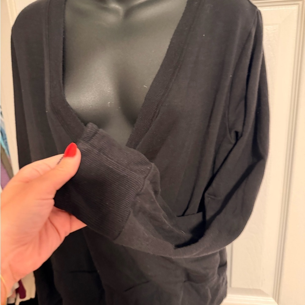Athleta Black Women's V-Neck Wrap Blouse - Picture 5 of 7